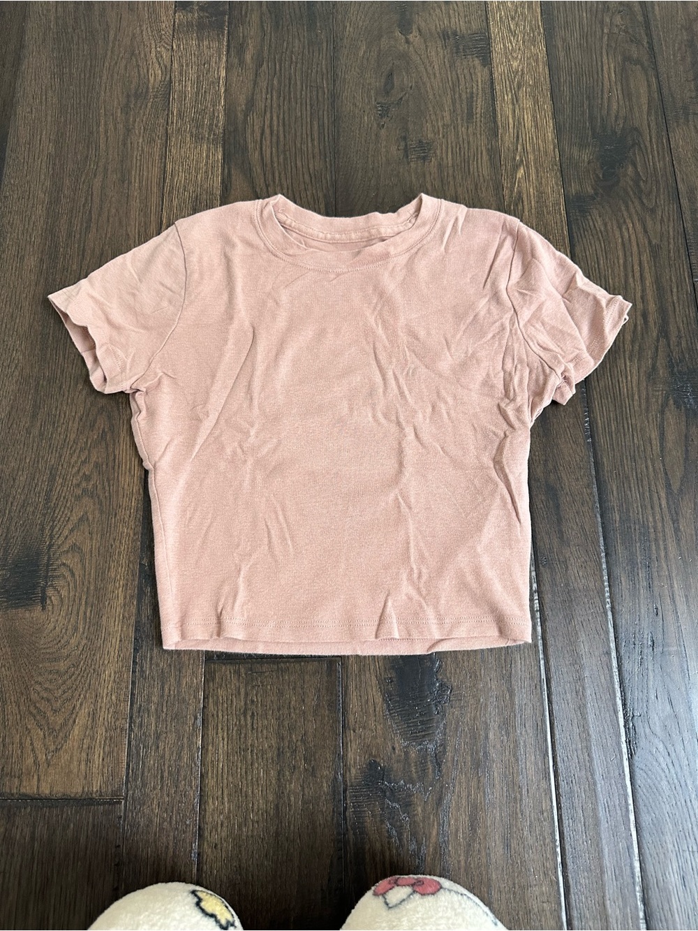 Hollister Baby Pink Cropped T-Shirt – Size Small